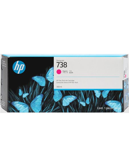 Hp Cartuccia DesignJet Ink 738 Magenta -300 ml 676M7A