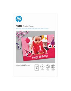 Hp Carta fotografica opaca originale HP: 25 fogli/10 x 15 cm 7HF70A HP INKJET