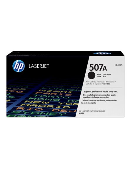 TONER NERO HP 507A LASERJET ENTERPRISE 500 COLOR M551N CAPACITA' STANDARD CE400A HP PRODOTTI PER LASER