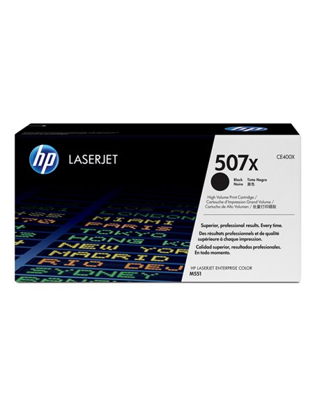 TONER NERO HP 507X LASERJET ENTERPRISE 500 COLOR M551N ALTA CAPACITA' CE400X HP PRODOTTI PER LASER