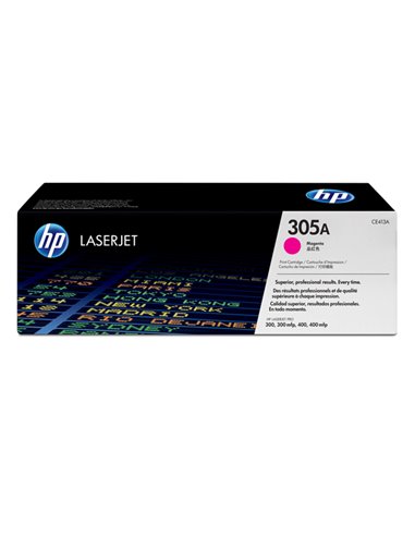 TONER MAGENTA HP305A CAPACITA' STANDARD CE413A HP PRODOTTI PER LASER