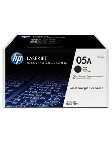 SCATOLA DI 2 CARTUCCE DI STAMPA HP LASERJET HP NR. 05A CE505D HP PRODOTTI PER LASER