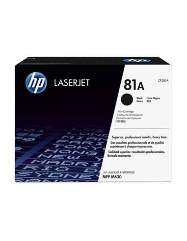 CARTUCCIA DI STAMPA HP 81A NERO CF281A HP PRODOTTI PER LASER