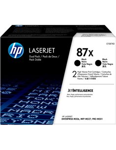 CONFEZIONE DA 2 CARTUCCE TONER NERO ALTA CAPACITA' HP87X CF287XD HP PRODOTTI PER LASER