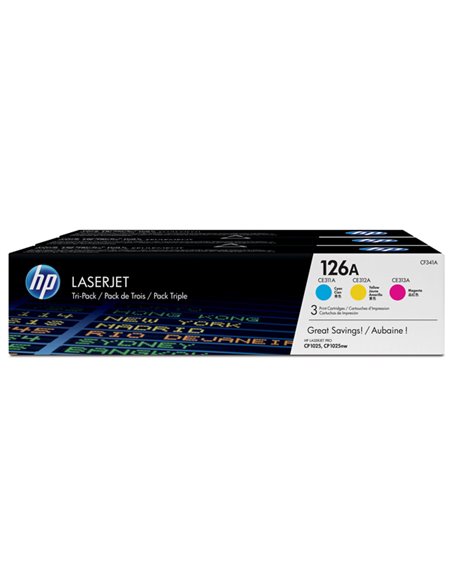 HP126A COLOR TRI-PACK LASERJET TONER CARTRIDGE CF341A HP PRODOTTI PER LASER
