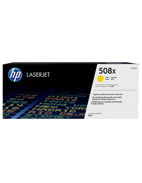 HP 508X TONER CARTRIDGE GIALLO LASER JET SERIE M552/M553 ALTA CAPACITA CF362X HP PRODOTTI PER LASER