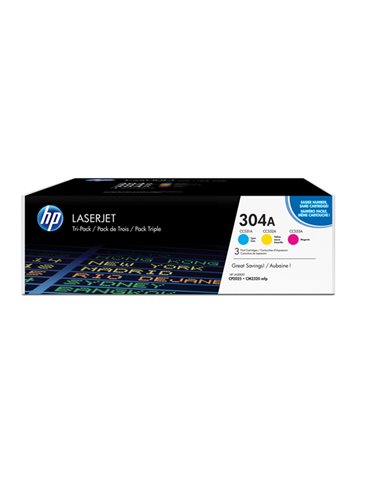 SCATOLA MULTIPACK 3 TONER COLORI CIANO/MAG/GIALLO HP LASERJET NR.304A CF372AM HP PRODOTTI PER LASER