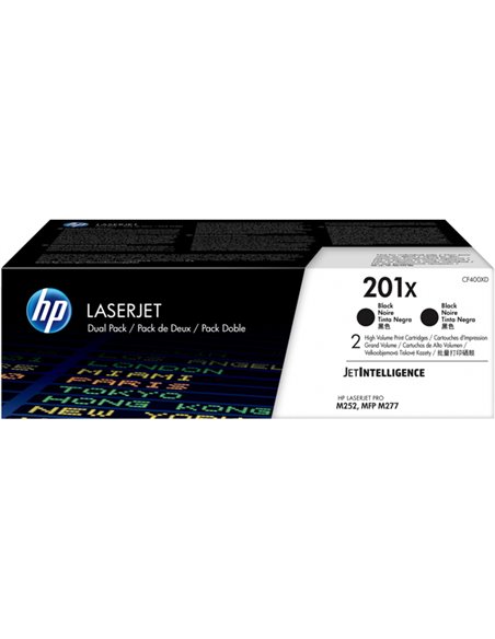 CONFEZIONE DA 2 CARTUCCE TONER NERO ALTA CAPACITA' HP201X CF400XD HP PRODOTTI PER LASER