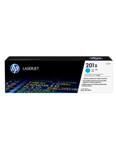 HP 201X TONER CARTRIDGE CIANO LASER JET SERIE M252/M277 ALTA CAPACITA CF401X HP PRODOTTI PER LASER