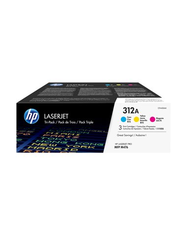 CONFEZIONE 3 CARTUCCE COLORE HP LASERJET 312A CIANO/MAGENTA/GIALLO CF440AM HP PRODOTTI PER LASER