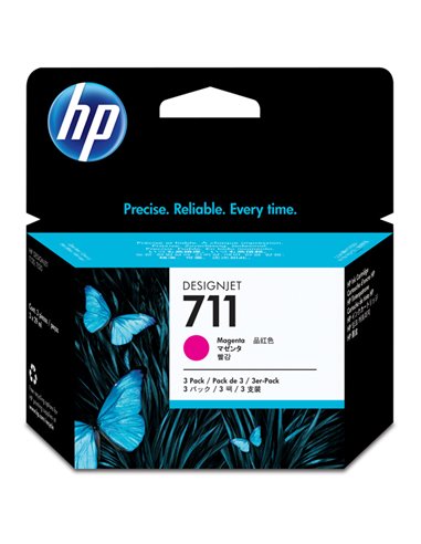 SCATOLA 3 CARTUCCE D'INCHIOSTRO HP 711DA 29 ML MAGENTA CZ135A HP PRODOTTI PER STAMPANTI GRAFICHE