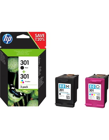 HP 301 INK CARTRIDGE COMBO 2-Pack (NERO+COLORE) N9J72AE
