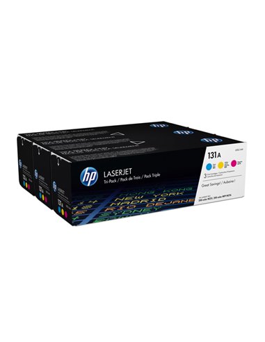 CONFEZIONE DI 3 TONER COLOR HP 131A CIANO/GIALLO/MAGENTA U0SL1AM
