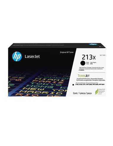 Hp Cartuccia toner originale nero ad alta capacitA' LaserJet HP 213X_9.000 pag W2130X HP PRODOTTI PER LASER
