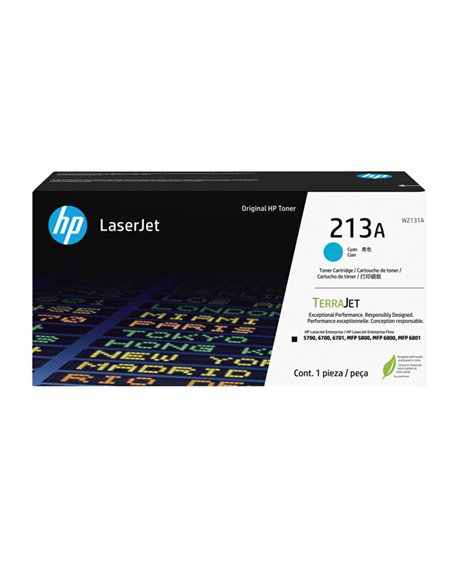 Hp Cartuccia toner originale ciano LaserJet HP 213A_3.000 pag W2131A HP PRODOTTI PER LASER