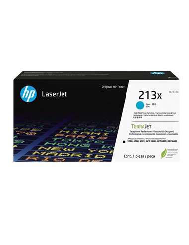 Hp Cartuccia toner originale ciano ad alta capacitA' LaserJet HP 213X_6.000 pag W2131X HP PRODOTTI PER LASER
