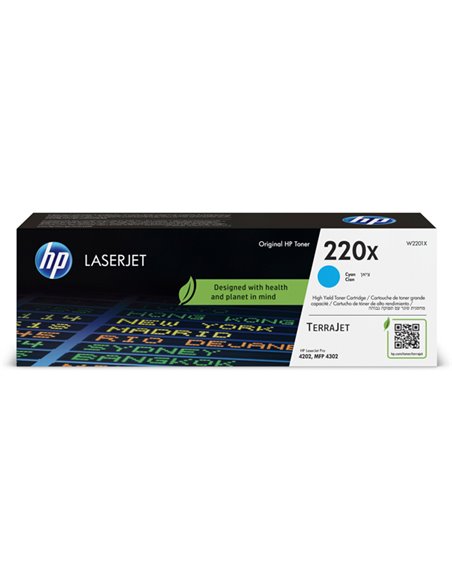 HP Cartuccia toner originale ciano LaserJet HP 220X_5.500 pag W2201X HP PRODOTTI PER LASER
