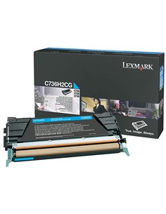 TONER CIANO NON RETURN PROGRAM C736 X736 X738 ALTA CAPACITA' C736H2CG LEXMARK TONER NON RETURN