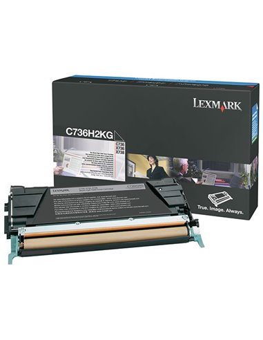 TONER NERO NON RETURN PROGRAM C736 X736 X738 ALTA CAPACITA' C736H2KG LEXMARK TONER NON RETURN