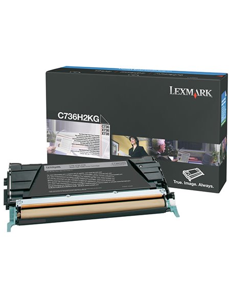 TONER NERO NON RETURN PROGRAM C736 X736 X738 ALTA CAPACITA' C736H2KG LEXMARK TONER NON RETURN