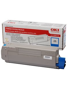 TONER C5850/C5950 CIANO 43865723 OKI PRODOTTI PER LASER