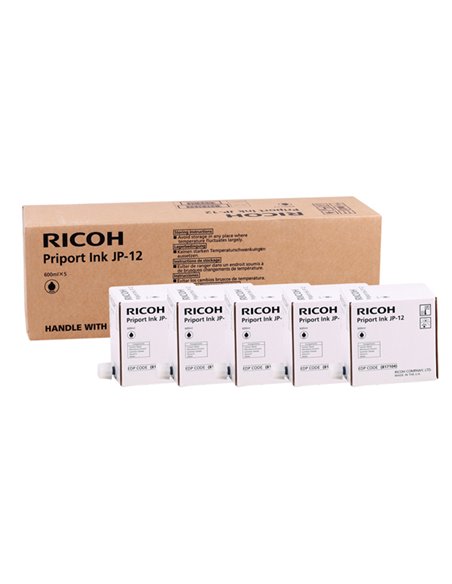 SCATOLA 5 CARTUCCIA NERO 600CC PRIPORT JP1210/50 JP3000 TYPE JP12 817104 817104 RICOH TONER FOTOCOPIATORI