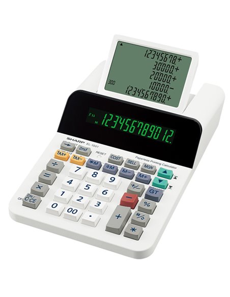 Calcolatrice da tavolo EL 1501 a 12 cifre Display LCD A 5 righe EL1501 SHARP DA TAVOLO SCRIVENTI