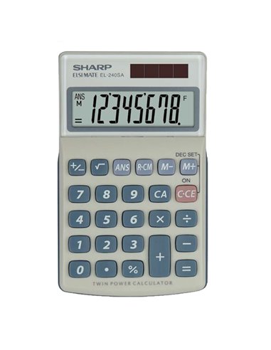 Sharp Calcolatrice tascabile EL240SAB Bianco/Grigio 8 cifre EL240SAB SHARP TASCABILI
