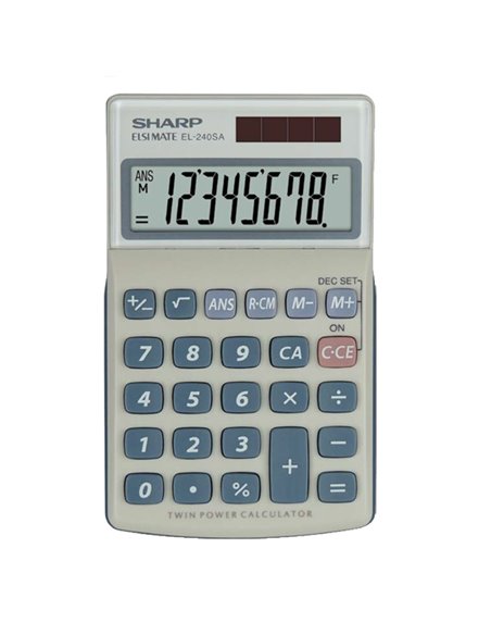 Sharp Calcolatrice tascabile EL240SAB Bianco/Grigio 8 cifre EL240SAB SHARP TASCABILI