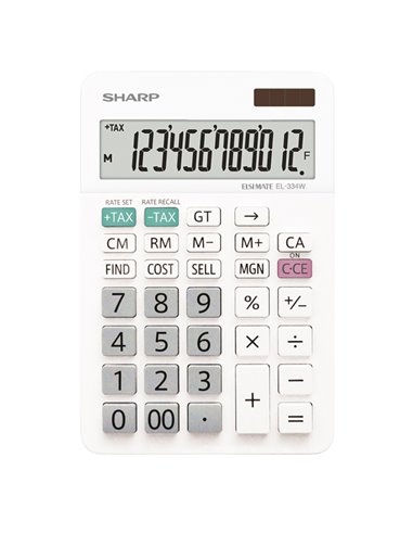 Sharp Calcolatrice da Tavolo EL-334W 12 cifre con cavalletto EL-334W