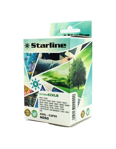 CARTUCCIA INK NERO PER PRINT C/HP N. 62 JRHP62XLB STARLINE INKJET COMPATIBILI