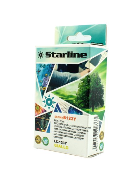 CARTUCCIA INK GIALLA PER PRINT C/BROTHER LC 123Y JNBR123Y STARLINE INKJET COMPATIBILI