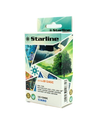 CARTUCCIA INK CIANO PER PRINT C/BROTHER LC 1240 JNBR1240C STARLINE INKJET COMPATIBILI