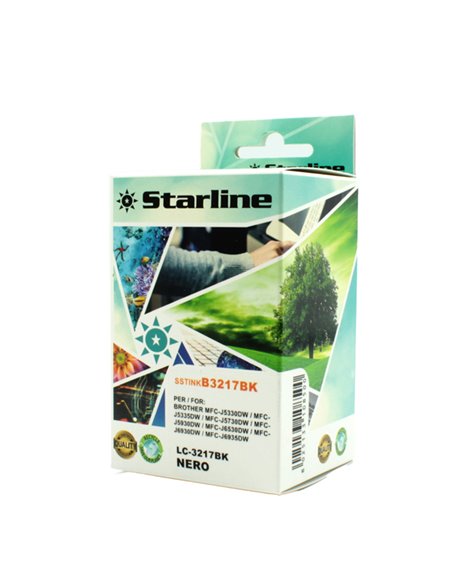 CARTUCCIA INK NERO PER PRINT C/BROTHER LC3217BK JNBR3217B STARLINE INKJET COMPATIBILI