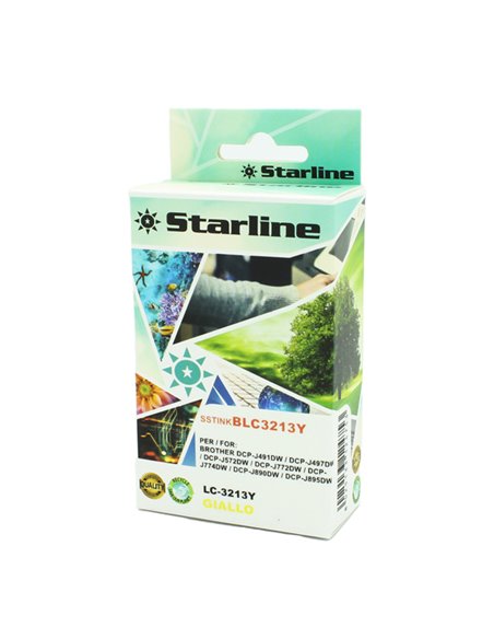 CARTUCCIA INK GIALLO PER PRINT C/BROTHER LC-3213Y JNBR3213Y STARLINE INKJET COMPATIBILI