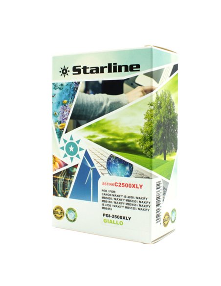 CARTUCCIA INK GIALLO PER PRINT C/CANON PGI-2500XL Y P10C2500XLYE STARLINE INKJET COMPATIBILI