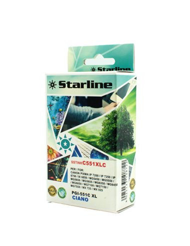 CARTUCCIA INK CIANO PER PRINT C/CANON CLI 551XL JNCA551C STARLINE INKJET COMPATIBILI