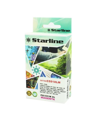CARTUCCIA INK MAGENTA PER PRINT C/CANON CLI 551XL JNCA551M STARLINE INKJET COMPATIBILI