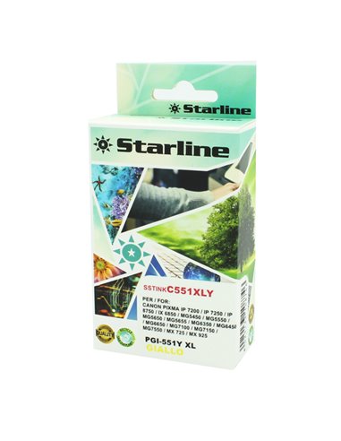 CARTUCCIA GIALLO PER PRINT C/CANON CLI 551XL JNCA551Y STARLINE INKJET COMPATIBILI