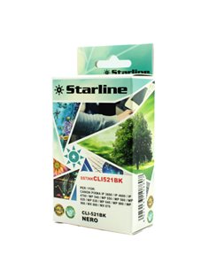 CARTUCCIA INK NERO PER PRINT C/CANON CLI521BK CON CHIP JNCA521B STARLINE INKJET COMPATIBILI