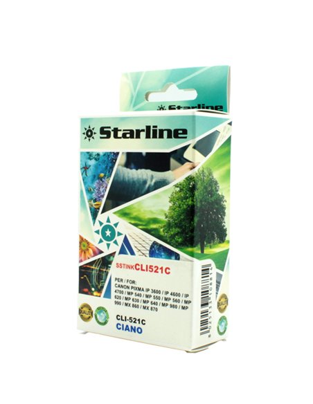 CARTUCCIA INK CIANO PER PRINT C/CANON CLI521C JNCA521C STARLINE INKJET COMPATIBILI