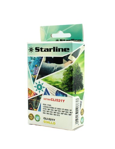 CARTUCCIA INK GIALLO PER PRINT C/CANON CLI521Y JNCA521Y STARLINE INKJET COMPATIBILI
