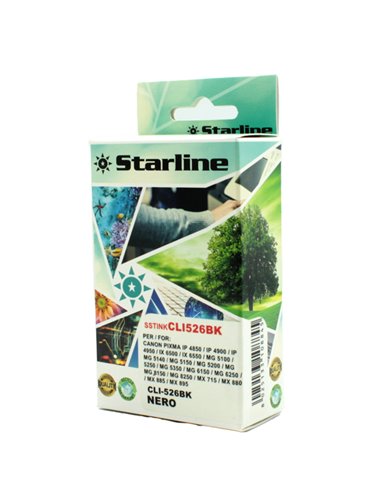 CARTUCCIA INK NERO PER PRINT C/CANON CLI526BK JNCA526B STARLINE INKJET COMPATIBILI