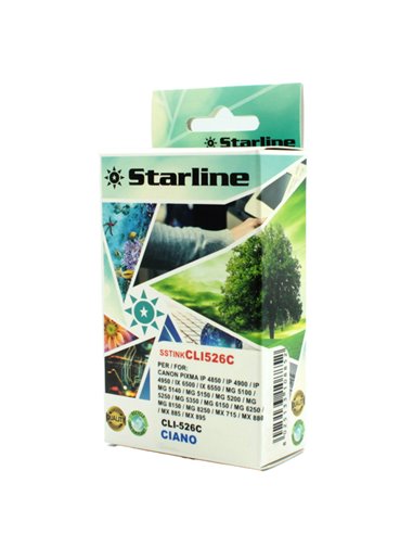CARTUCCIA INK CIANO PER PRINT C/CANON CLI526C JNCA526C STARLINE INKJET COMPATIBILI