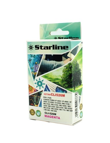 CARTUCCIA MAGENTA PER PRINT C/CANON CLI526BM JNCA526M STARLINE INKJET COMPATIBILI