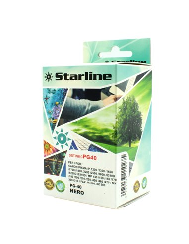 CARTUCCIA INK NERO PER PRINT C/CANON PG40 16ML JRCAPG40 STARLINE INKJET COMPATIBILI
