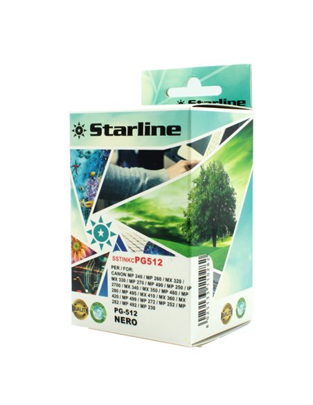 CARTUCCIA INK NERO PER PRINT C/CANON PG 512 17ML JRCAPG512 STARLINE INKJET COMPATIBILI