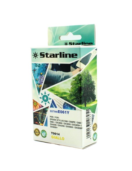 CARTUCCIA INK GIALLO PER PRINT C/EPSON T0614 JNEP61Y STARLINE INKJET COMPATIBILI