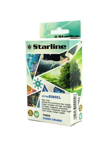 CARTUCCIA INK CIANO CHIARO PER PRINT C/EPSON T0805 JNEP80LC STARLINE INKJET COMPATIBILI