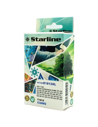 CARTUCCIA INK CIANO PER PRINT C/EPSON T1812 JNEP18C STARLINE INKJET COMPATIBILI